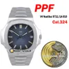 Nuevo PPF 5711/1A-010 5711 324SC 324CS Reloj automático para hombre D-Blue Texture Dial Pulsera de acero inoxidable 40 mm Relojes deportivos HWPP Hello_Watch