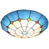 Pastoral Tiffany Glass Ceiling Lamp Handmade Light Hotel Cafe Bar Kids Bedroom Nursery Kindergarten Mediterranean Style Lighting