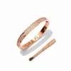 Bangle Luxury Full Diamond Stone Stainless Steel Gold Love Womens Bracelet Mens signer crystal Screwdriver cuff Bracelets with box Motion current 66ess