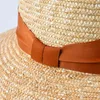 USPOP Nouveau chapeau de soleil d'été pour femmes femme vintage plat haut chapeau de paille naturel large bord arc chapeau de plage Y200714