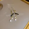 Frauen Schmuck Simulierte Perle Tropfen Ohrring Neue Trend Beliebte Design Rot Schwarz Quaste Ohrringe Für Mädchen Dame Geschenke