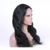 Brasiliansk kroppsvåg peruk spets främre mänskliga hår peruk naturlig färg GLUELESS full spets peruk med blekta knop5159503
