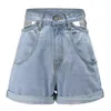 Genayooa Koreanische Denim Hohe Taille Jean Shorts Hellblau Aushöhlen Kurze Frauen Sommer Casual Jeans Hosen 2020 T200701