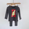 Little shark pattern children's long-sleeved shirt + pants, kids autumn and winter underwear base 00965