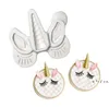 3D Cake Decorating Fondant Icing Silicone Mould - Unicorn Horn Ears Eyelash Baking Moulds RRB14120