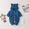 Meisje romper jumpsuit jongen hooded brei kleding pasgeboren kleding baby overalls herfst jas voor baby jas LJ201023