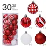 30Pcs Christmas Balls Ornament Tree Ball Decor Xmas spheres of Christmas Decorations For Home Party Decor 60mm Red Gold Silver 201027
