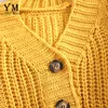 Yuoomuoo Chic Kobiety Cropped Cardigan Sweter Spadek 2019 Knitwear Krótkie Kartacji Dziewczyna Z Długim Rękawem Twist Crochet Top Pull Femme Y200722