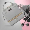 Mode Mumie Mutterschaft Windel Moderne Große Kapazität Baby Tasche Wärmedämmung Reise USB Handtasche Rucksack Für Mama