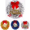 Dekoracje świąteczne 1PC W wieniec LED z sztucznymi szyszkami sosnowymi Jagody Kwiaty drzwi przednie wisząca dekoracja rattanowa ornament 1
