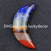 10 sztuk Healing Point Natural Gemstone Energy Quartz Half Moon Reiki Rainbow Crystal 7 Kamień Chakra Crescent Metafizyczny Ornamant Home Decor