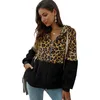 Women Sweatshirt Warm Fleeces Hooded Coat female Jacket Leopard Zipper Front Pocket Furry Hoodies Casual Overcoat Autumn Outwear