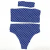 Lettres imprimées Bandeau Bikinis Womens Splass Split Maillots de bain avec bandeau de la plage Surfing Sexy Swimsuit