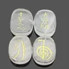 自然の緩い宝石彫り宗教的4エネルギーレイキシンボル飾り癒しの石の瞑想rune amuletアメジストローズクォーツクリスタルジュエリー