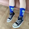 Barnpojkar Tjejer Viktiga strumpor Kammade bomullsbrev Tryckt golv Strumpor Vuxna Kvinnor Vår Höst Fashion Sock För 3-12Y G1224