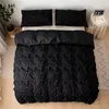 Twin Size Bedding Bed Linen Euro Set Plain Color Square Duvet Cover Set Queen Size Royal Palace Bed Covers luxury Black 5 Color 201021