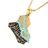 Edelstahl Trendy Republik Irak Karte Anhänger Halskette Allah Karten Kette Schmuck7034383