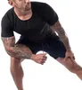 Intimo modellante per il corpo da uomo T-shirt per intrappolamento del calore da sauna T-shirt da allenamento modellante per la vita a maniche corte corsetto da allenamento