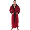 Men039s Sleepwear Plus Size冬の延長されたぬいぐるみバスローブホームウェア服男性ソリッドカラー長袖ローブコートWit6205524