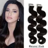 Extensões de cabelo remy fita 40 peças extensões de cabelo de trama de pele 20 "22" preço de fábrica 100% extensões de cabelo humano onda corporal