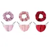 Pure Colour Hair Rope Mask 2 Pcs/Set Elastic Hair Band Women Winter Warm Dust Respirator Hairs Ring Mouth Cover Hair AccessoriesYL1398