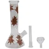 Clear Hookahs 26cm alto 14.4mm tamanho conjunto folha padrão fumar água bongs petróleo plataformas