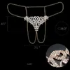 Schmetterling Kristall Set Körperkette BH und Tanga Höschen für Frauen sexy Dessous Bikini Körperschmuck Unterwäsche T200508