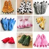 Winter Warme Weiche Indoor Boden Slipper Männer Schuhe Pfote Lustige Tier Weihnachten Monster Dinosaurier Klaue Plüsch Hause 211228