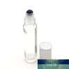 500pcs vide 10ml rouleau de pierres précieuses naturelles bouteille transparente huile essentielle parfum rouleau sur des bouteilles en verre épais avec des éclats de cristal