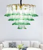 Postmodern glass chandelier lights living room restaurant designer peacock open screen chandelier lighting building leaf pendant lamps