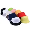 Chapeaux à large bord coréen seau chapeau adulte décontracté haute qualité couleur unie noir blanc coton pour les femmes 2021 automne Style pêcheur casquette