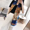 Square Tree Floral Print Scarf Women Shawls Foulard Femme Blue Large Twill Silk Scarfs Drop72359555558752