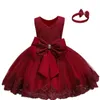 Baby Mädchen Kleid für Geburtstagsfeier und Hochzeit Weihnachtskleider Prinzessin Blumen Tutu Kleid Kleine Mädchen 2 Stück Abschlussball Ballkleid