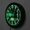 고도계 네온 기호 LED 벽 시계 고도계 추적 파일럿 공기 평면 고도 측정 현대 벽 시계 시계 개그 선물 201118