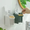 壁掛け歯ブラシホルダー磁気サクション透明な洗濯カップセット歯磨き粉歯ブラシホール無料トイレラック