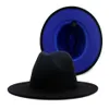 Красочные Лоскутная Wool Felt Джаз Fedora Hat Женщины Мужчины Унисекс Элегантный Широкий Брим Панама партии Ковбой Cap Hat Свадьба KKA8284