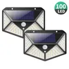 Gardenbenodigdheden 100 LED's 1200 mAh Solar LED -licht PIR Bewegingssensor Zonnewandgemonteerde lichten Wijd hoeklampen Lampen