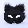 Furry Fox Mask Faux Fur Animal Cosplay Kostym Props Party Masquerade Fancy Dress Girls Easter Wedding Valentines Day