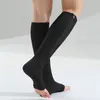 Mellancylinder Zipper Elastiska strumpor Rörelseformning Strumpor Tight Thin Ben Compression Sock Hot Open Toe Unisex 7 5fm O2