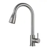 Kitchen Sink Brushed Nickel Faucet Pull Out Sprayer Single Hole Swivel Mixer Tap2921397