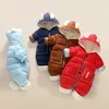 Invierno bebé chaqueta de lana abrigo más terciopelo bebés niñas traje de nieve abajo algodón bebés mamelucos niño recién nacido monos ropa de nieve LJ201007