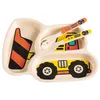 Baby Bamboo Bowl Kinderen TABLE TRAIRE SET CARTOON AUTO BABY DINER BUDE BABY TRAININGSKOOL LEP VORK VOOR KINDEREN MET BOX LJ201221