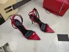 Top-Marke, hochwertige Damen-Sandalen, Leder, modisch, Frühling und Sommer, neue offene Zehenspitze, ultradünne Absätze, Luxus-Designer-Lineal mit Schuhkarton, Größe 35–41