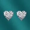 2022 Ins Top Sell Stud Earrings Simple Fashion Jewelry Solitaire Multi Color 5A Cubic Zircon CZ Diamond 925 Sterling Silver Heart 255g