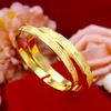 Womens Bangle Engagement Jewelry Carved "Only Love you" 18k Yellow Gold Filled Fashion Womens Bracelet Wedding Accessories