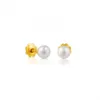 Hela högkvalitativ 925 Sterling Silver Plated 14k Rose Gold Spanish Spinel och Diamond Fashion Bear Gems Pearl Earrings Jewelr8131052