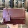 Luxury cross body flap bag designer handbags shoulder bags sunset bag High quality toothpick pattern original leather Lady fashion medium dust gift box size 22 16 9 cm