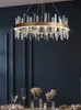 Nouveau lustre en cristal led éclairage intérieur lustres pour chambre salon design nordique rond anneau en or lustre lampe suspendue