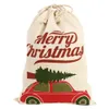 Presente de Natal Sacos Santa Sacos Drawstring Canvas Doces bolsa de lona grande Papai Noel Obrigado sacos Saco de presente Xmas Decoração 201128