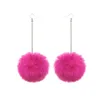 18 Farben Hot Pompom Fellknäuel Baumeln Ohrring Runde Ohrringe Flauschige Lange Quaste Brinco Ohrtropfen Ohrring Modeschmuck Für Frauen